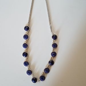 Navy rhinestone necklace